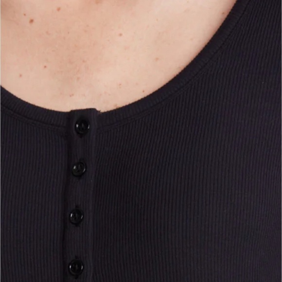 NWT - Barefoot Dreams - Ultra-Soft Rib Long Sleeve Henley Black - Size: XL - 14 - Picture 6 of 6